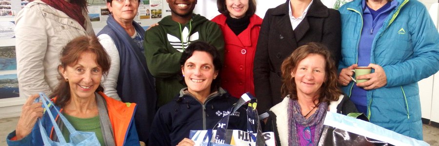 Front fltr is Nicky Vernon (Greyton), Hayley McLellan (Two Oceans Aquarium) en Caron Lee. Back is ChrizÃ¼lene van Niekerk, Glenda Kitley, Alli Msweli, Brenda du Toit, Inge Altona de Klerk (White Shark Projects) en Fiona Matthes (Hermanus).